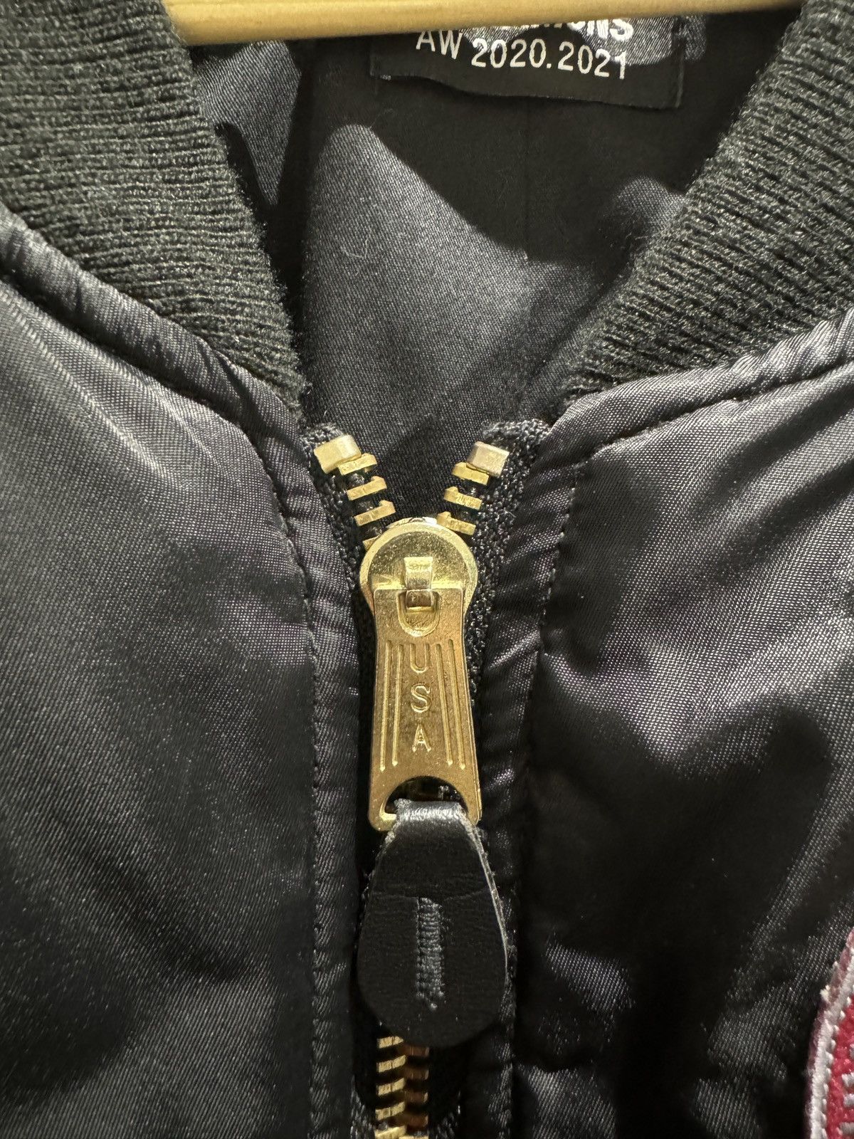 Raf Simons Nylon Patched Bomber With Wool Elongation In Black,orange Size US XXL / EU 58 / 5 - 4 Thumbnail