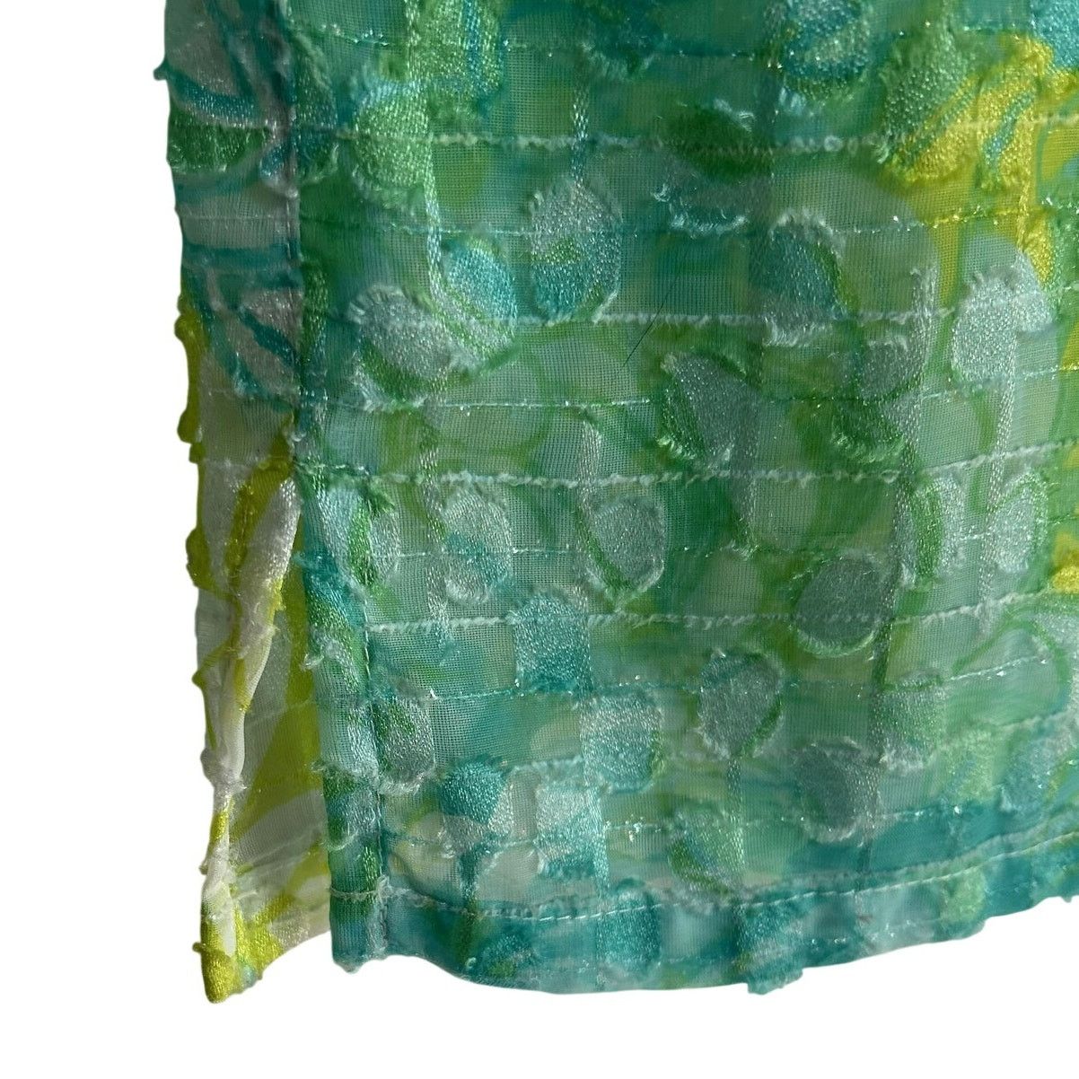 Vintage VTG Ruby Rd Teal Lime Floral Sz 10 Sheer Burnout Whimsygoth Size L / US 10 / IT 46 - 5 Thumbnail