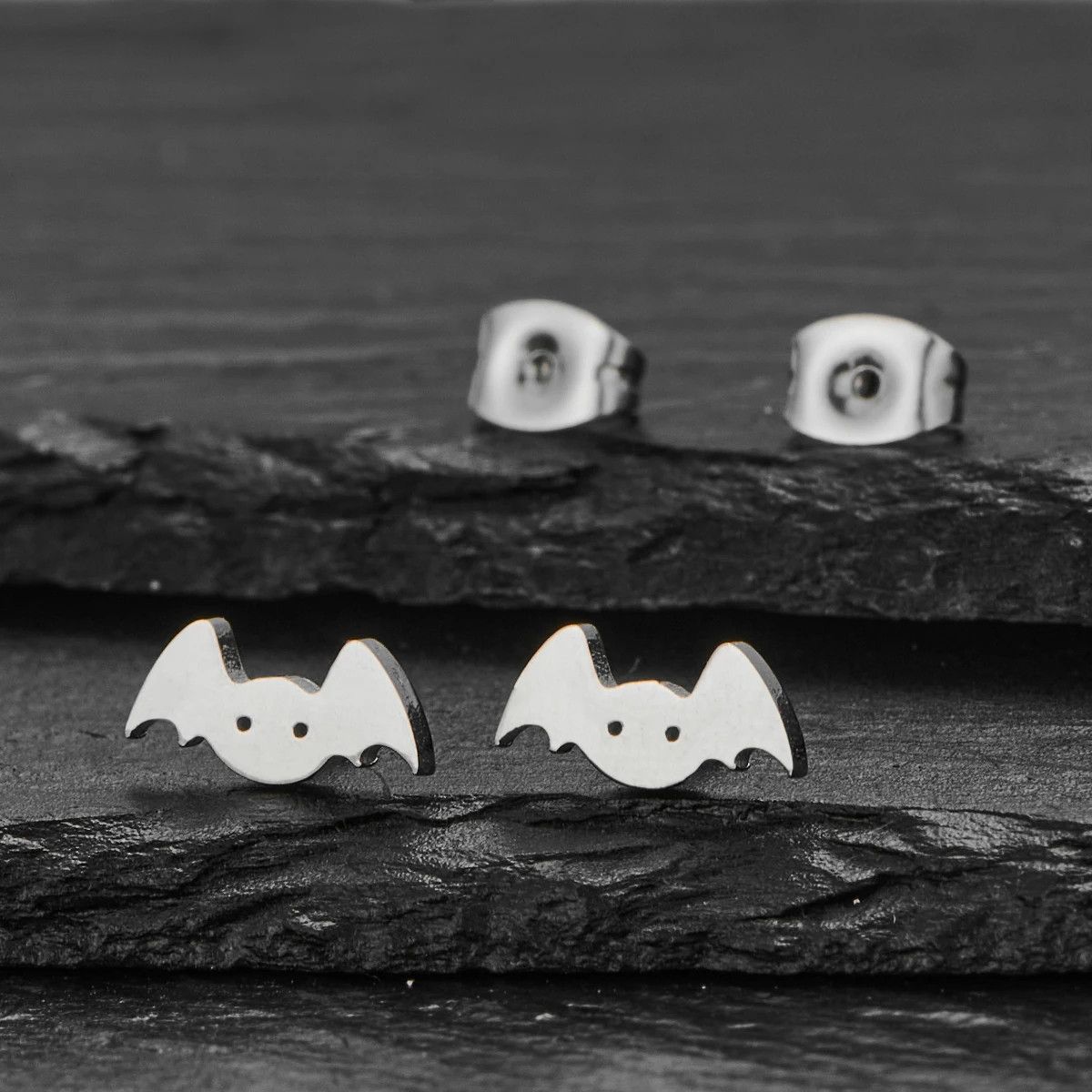 Jewelry Mini Bat Stud Earrings Charm Earring Gift Size ONE SIZE - 1 Preview