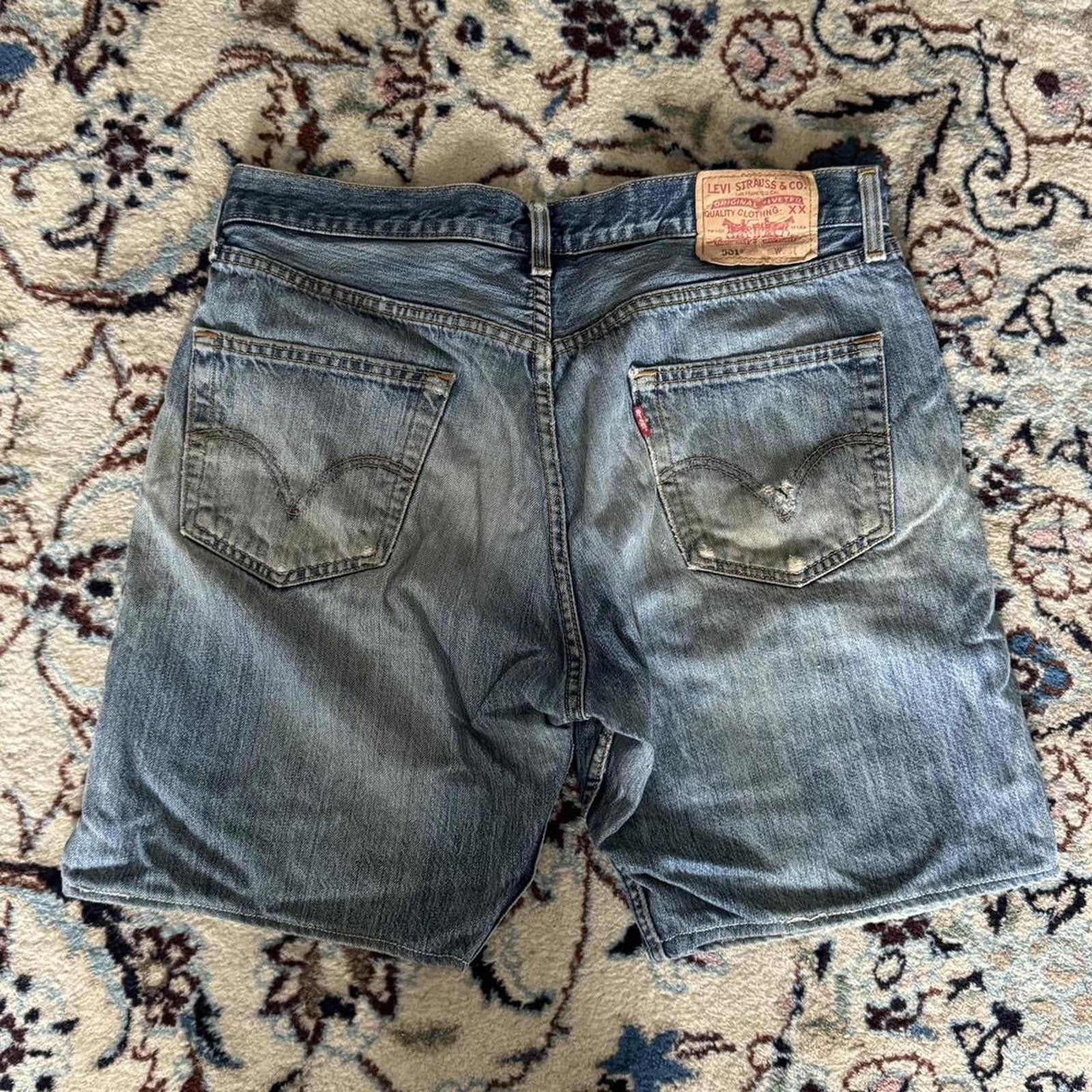 Levi's Patchwork Reworked Blue Levi’s Denim Shorts Size US 34 / EU 50 - 3 Thumbnail
