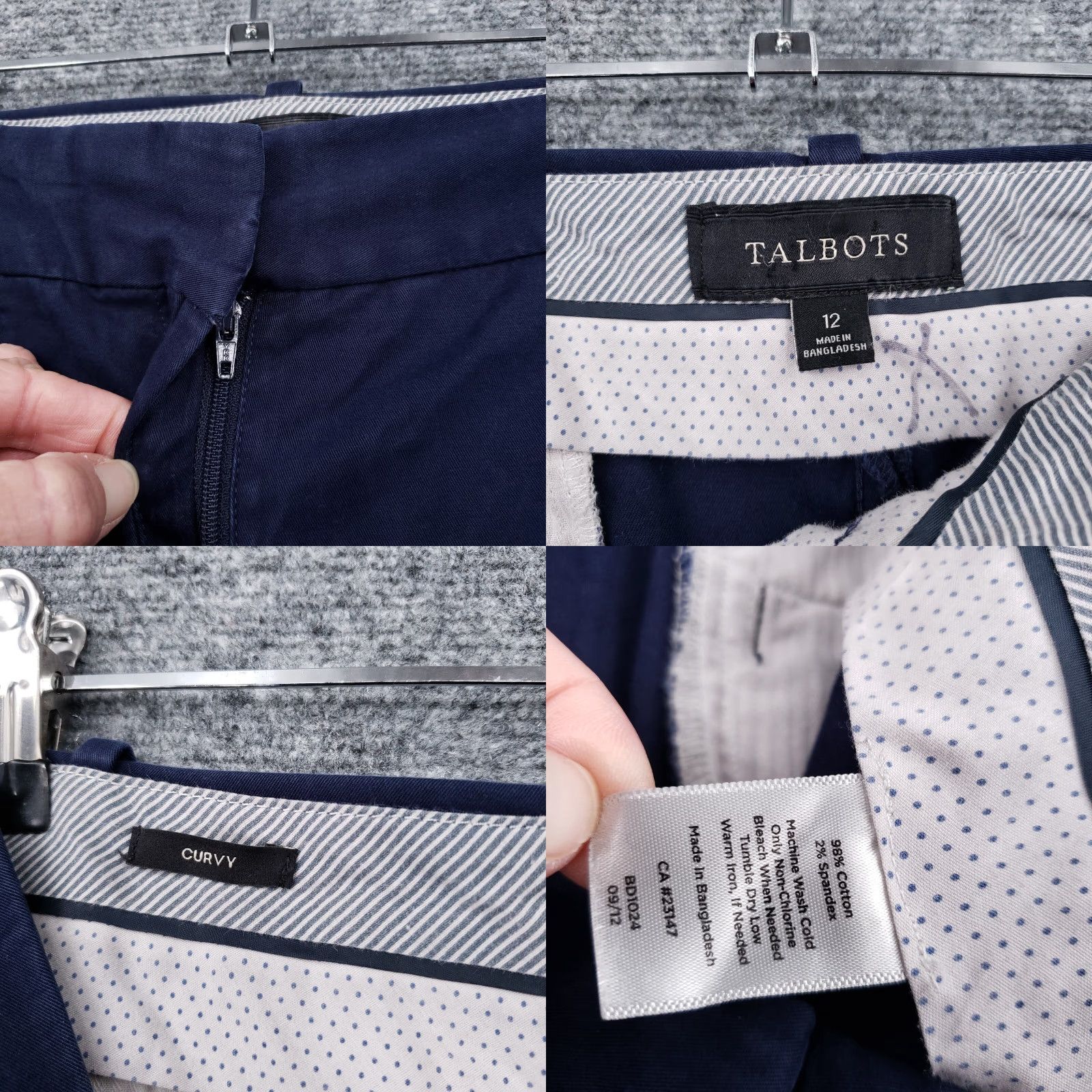 Talbots Talbots Pants Womens 12 Blue High Rise Cropped Straight Leg Work Cropped Pants Mens? No – Women Size 34" / US 12 / IT 48 - 8 Thumbnail