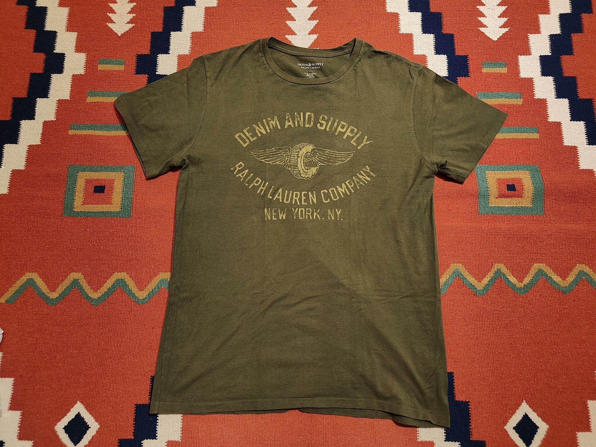 Denim & Supply Ralph Lauren RL Denim Supply Olive Green T-Shirt Size US L / EU 52-54 / 3 - 1 Thumbnail