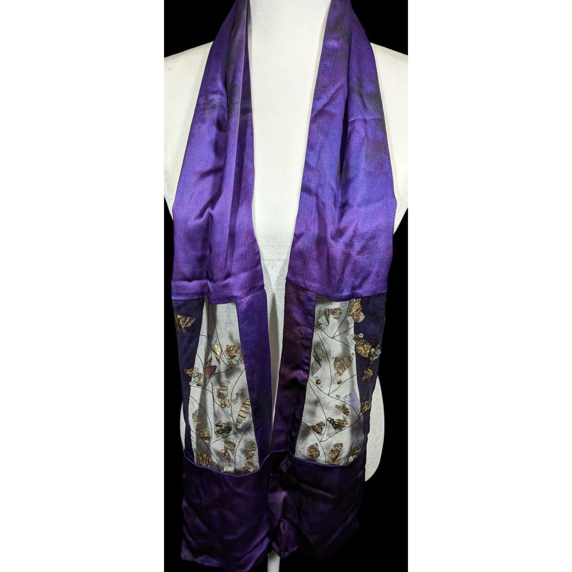 Other Gothic Mystic Purple Mottled Scarf With Crystal And Charm In Size ONE SIZE - 4 Thumbnail