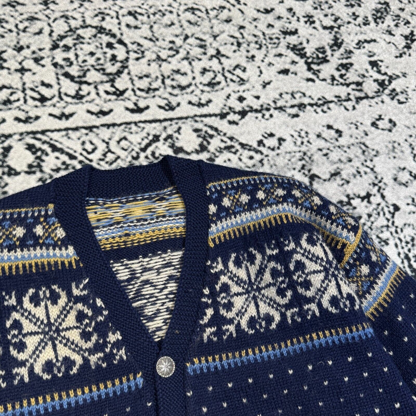 Vintage Vintage Unisex Blue Navy Wool Sweater Cardigan Size S Size US S / EU 44-46 / 1 - 4 Thumbnail