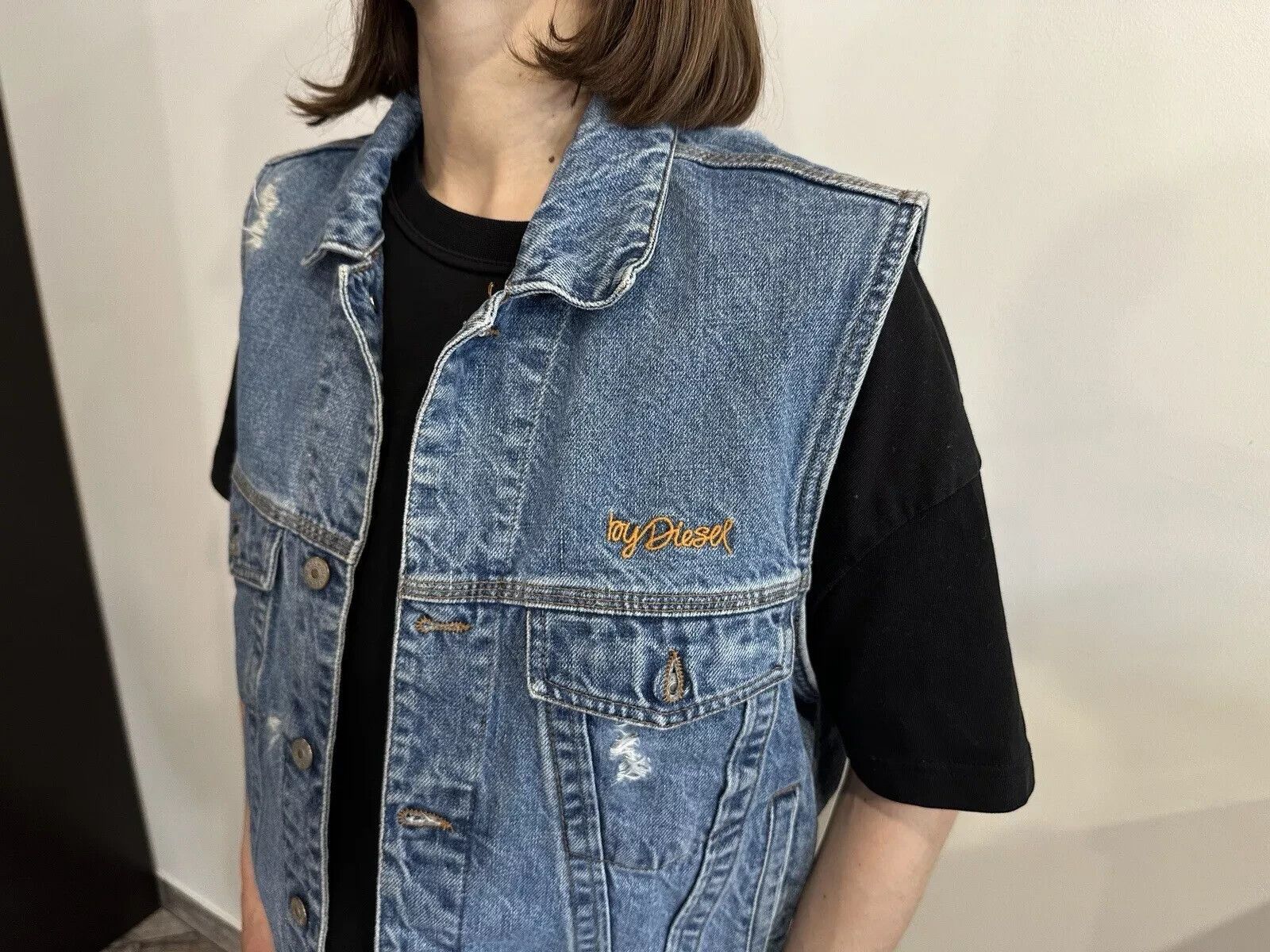 Diesel DIESEL VINTAGE DENIM destressed jeans VEST WOMENS Y2K Italy Size XXL / US 16-18 / IT 52-54 - 6 Thumbnail