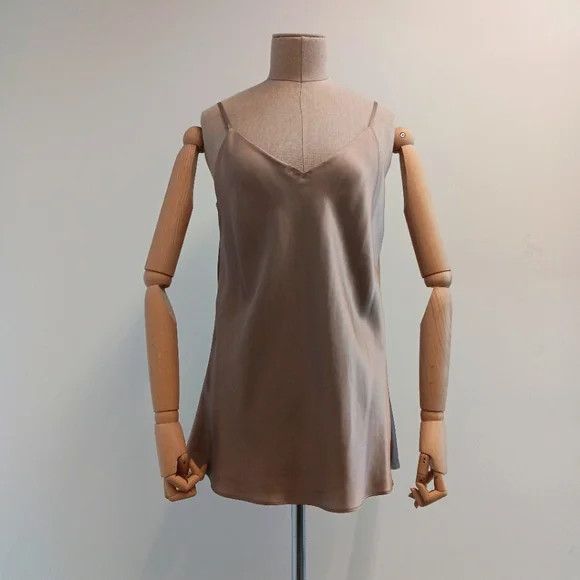 Lafayette 148 LAFAYETTE 148 NEW YORK Silk Hickory Charmeuse Bias Tank- (S) Size S / US 4 / IT 40 - 2 Thumbnail