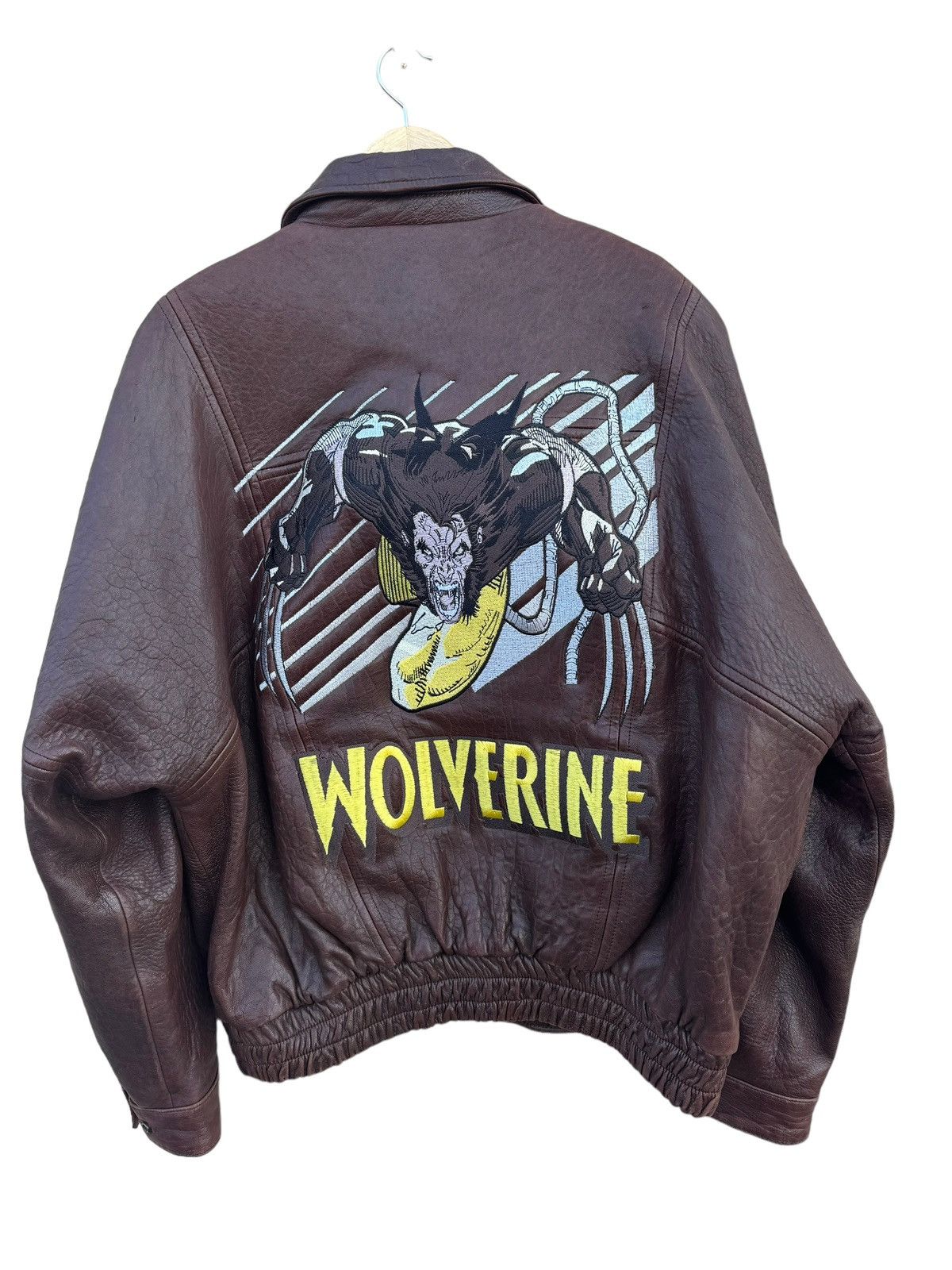 image of Leather Brown Wolverine Jim Lee Coat Supe Xmen Marvel, Men's (Size XL)