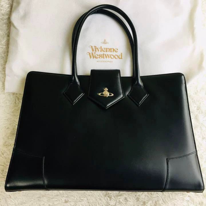 Vivienne Westwood Black Buckle Briefcase - dmc