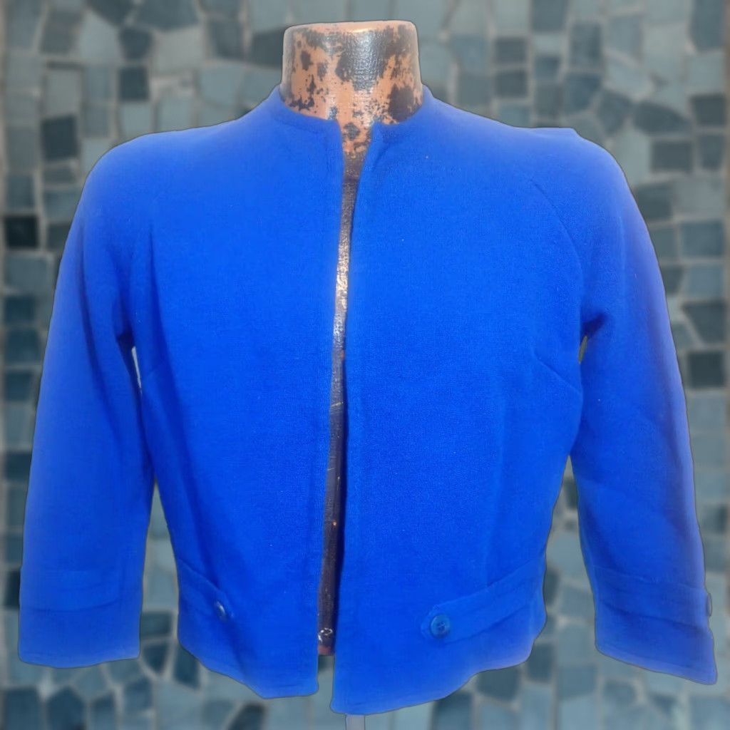 Catalina Vtg 60s Womens Catalina Wool Open Cardigan Sweater S Raglan sleeve Distressed Size S / US 4 / IT 40 - 1 Thumbnail