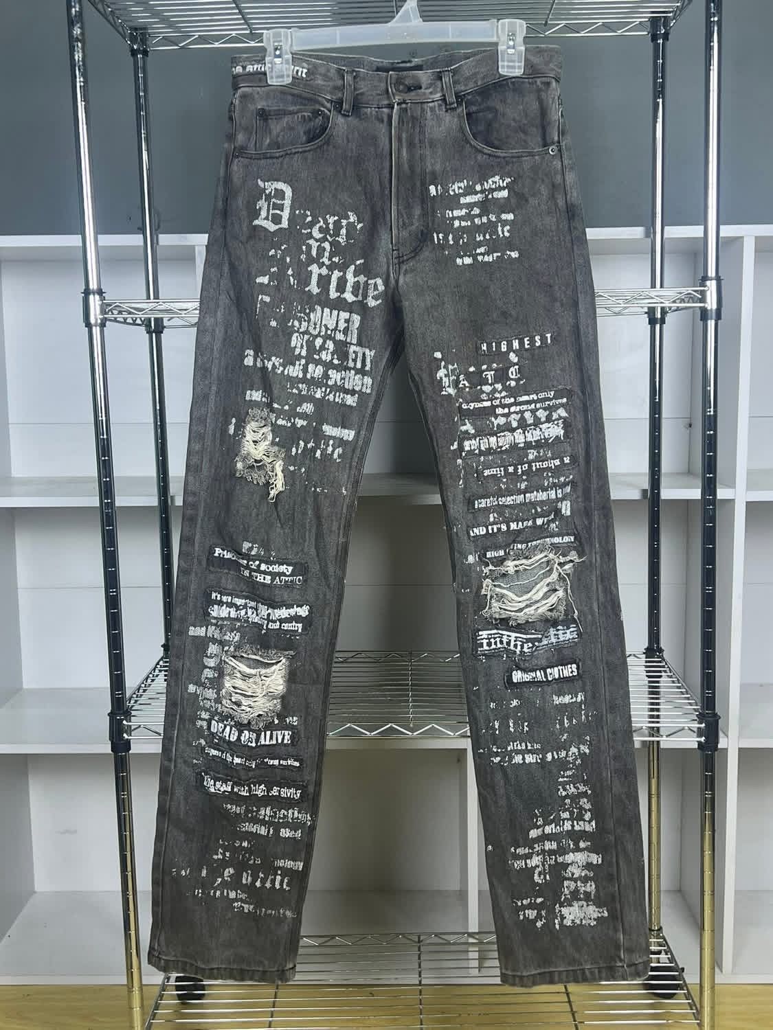 In The Attic In The Attic Japan Patchwork Punk Bondage Denim Jeans Pants Size US 30 / EU 46 - 1 Thumbnail