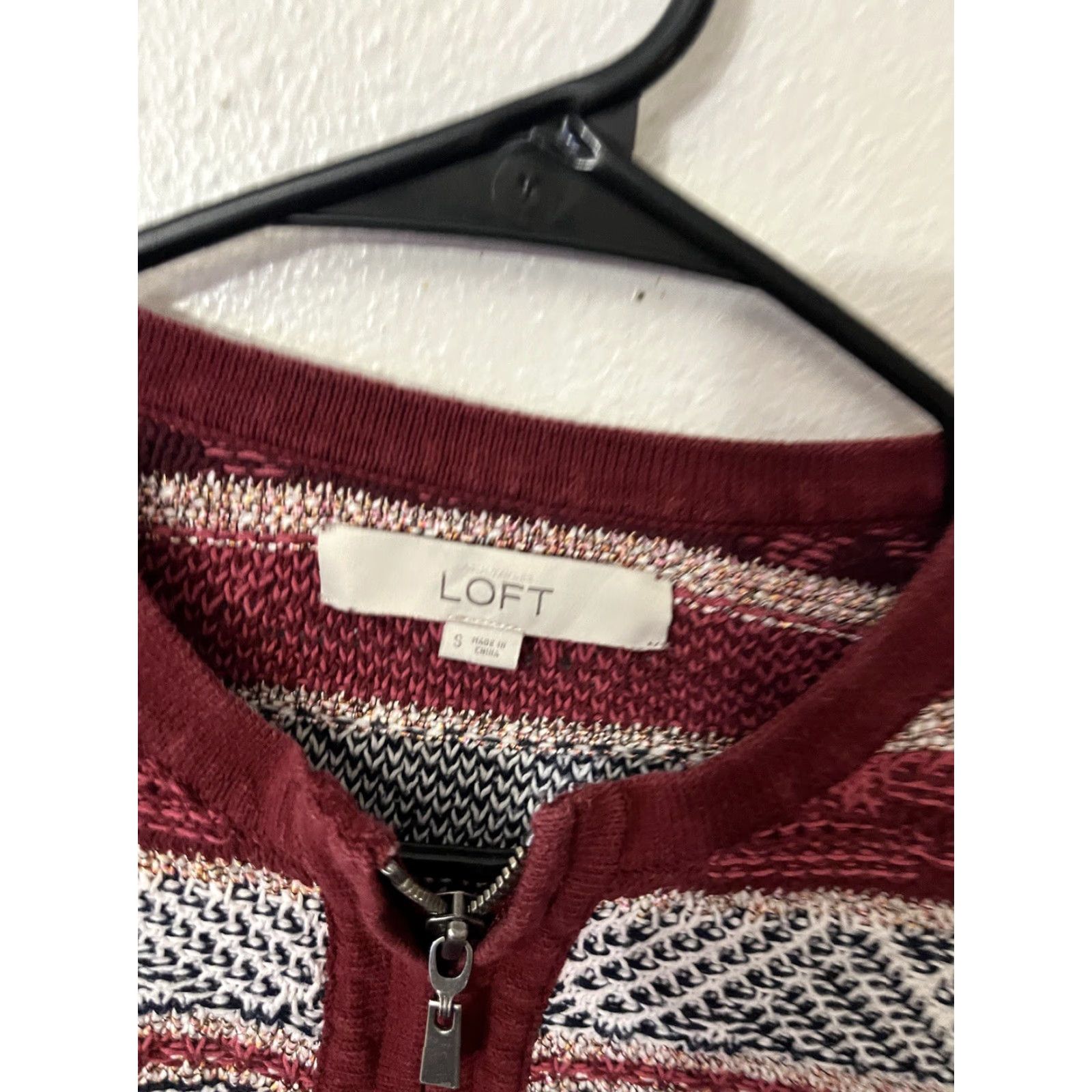 Ann Taylor LOFT Ann Taylor Full Zip Up Cardigan Sweater Red Womens Size Small Size S / US 4 / IT 40 - 2 Thumbnail