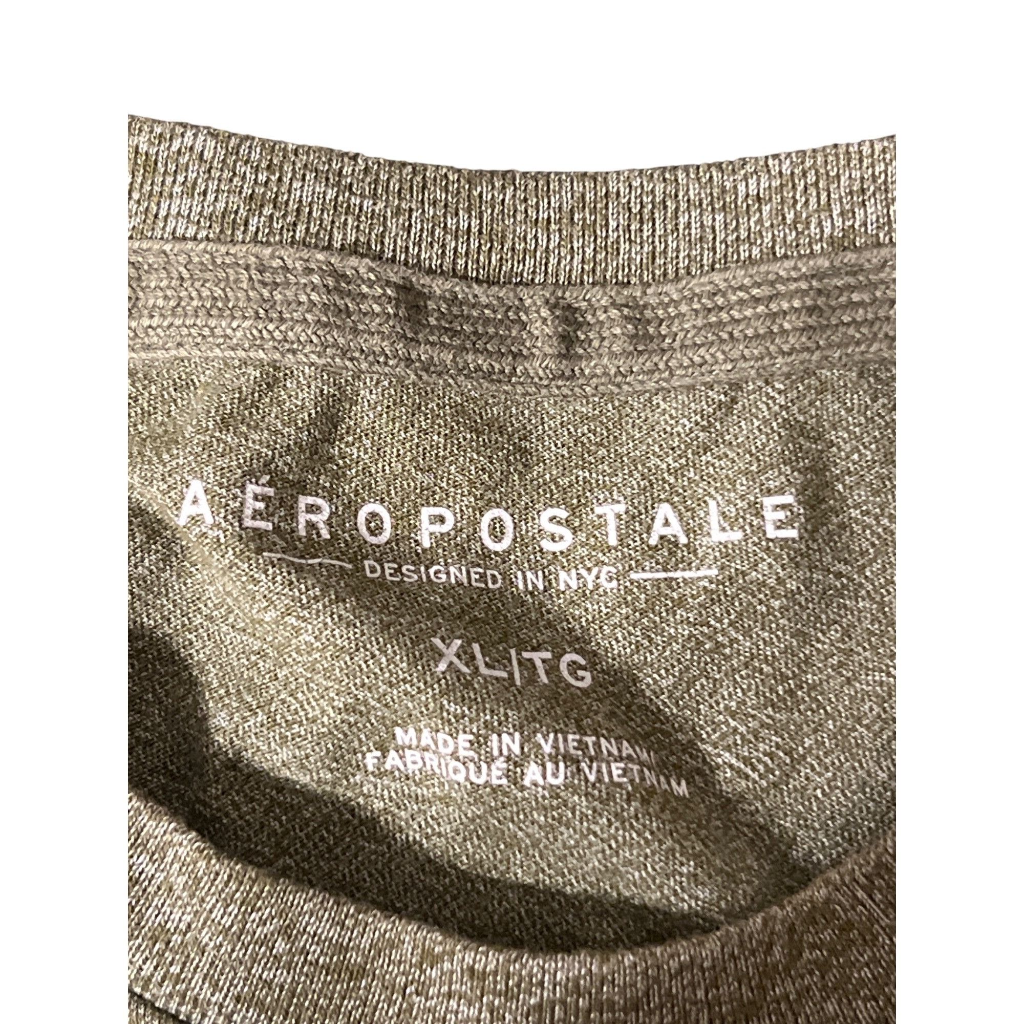 Aeropostale Aeropostale A Front Graphic T Shirt Heather Olive Green Blue Size US XL / EU 56 / 4 - 4 Thumbnail