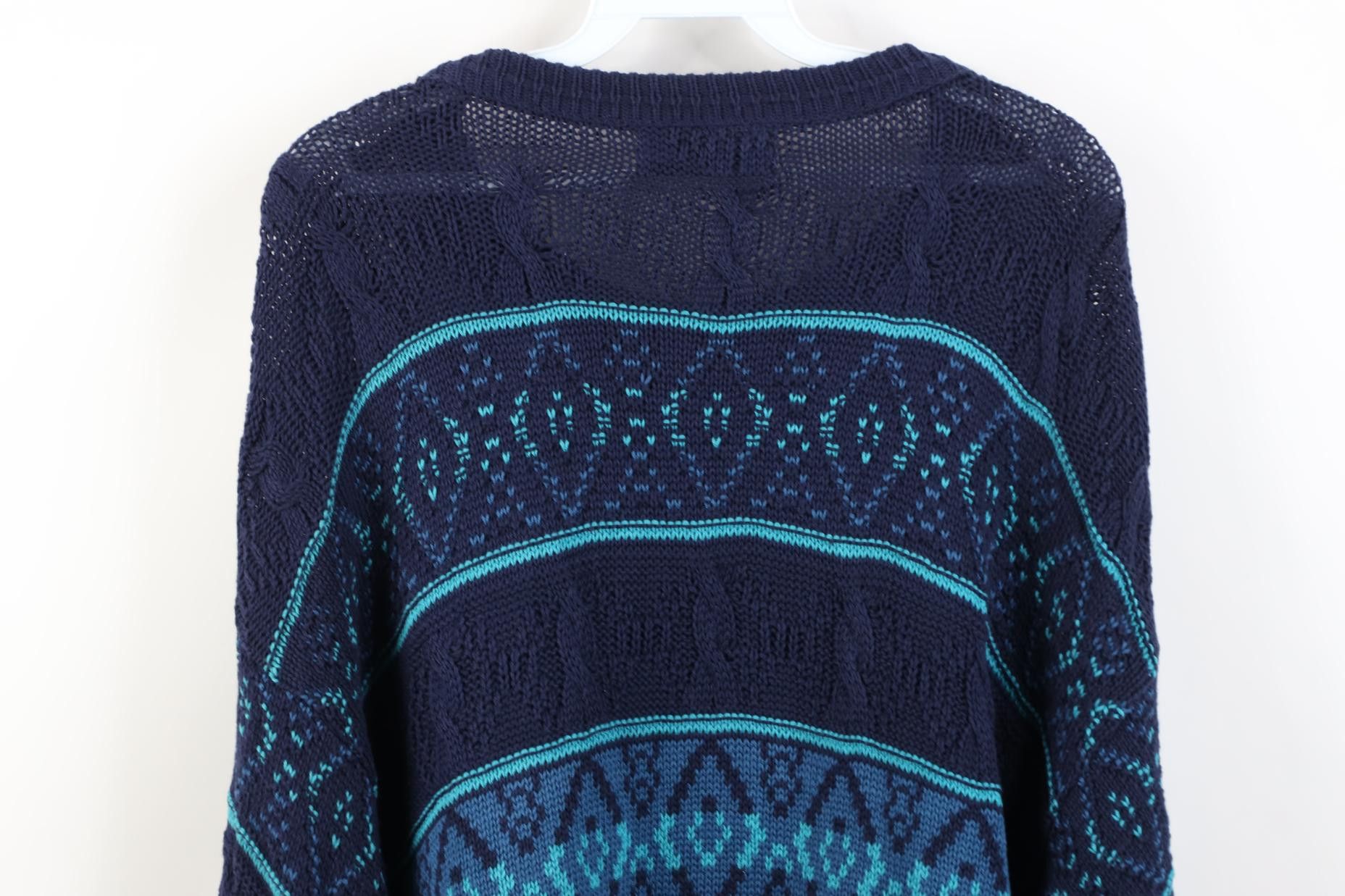 Vintage Vintage 90s Streetwear Chunky Cable Thermal Knit Sweater USA Size US L / EU 52-54 / 3 - 10 Thumbnail
