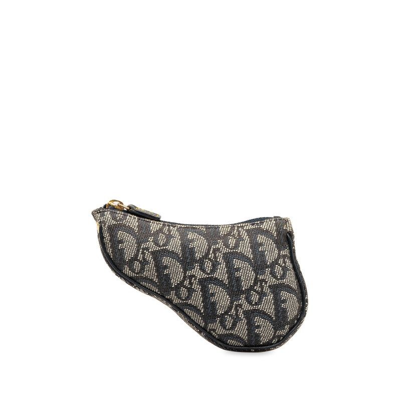image of Dior Oblique Canvas Coin Purse in Black, Women's