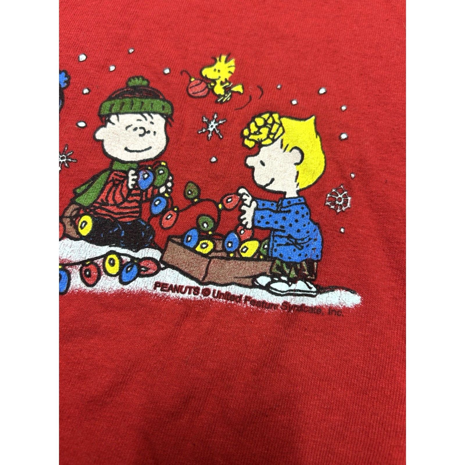 Gildan VINTAGE Peanuts Christmas Snoopy Charlie Brown Cotton T-Shirt Men Large Red Gildan T-Shirt Size US L / EU 52-54 / 3 - 3 Thumbnail