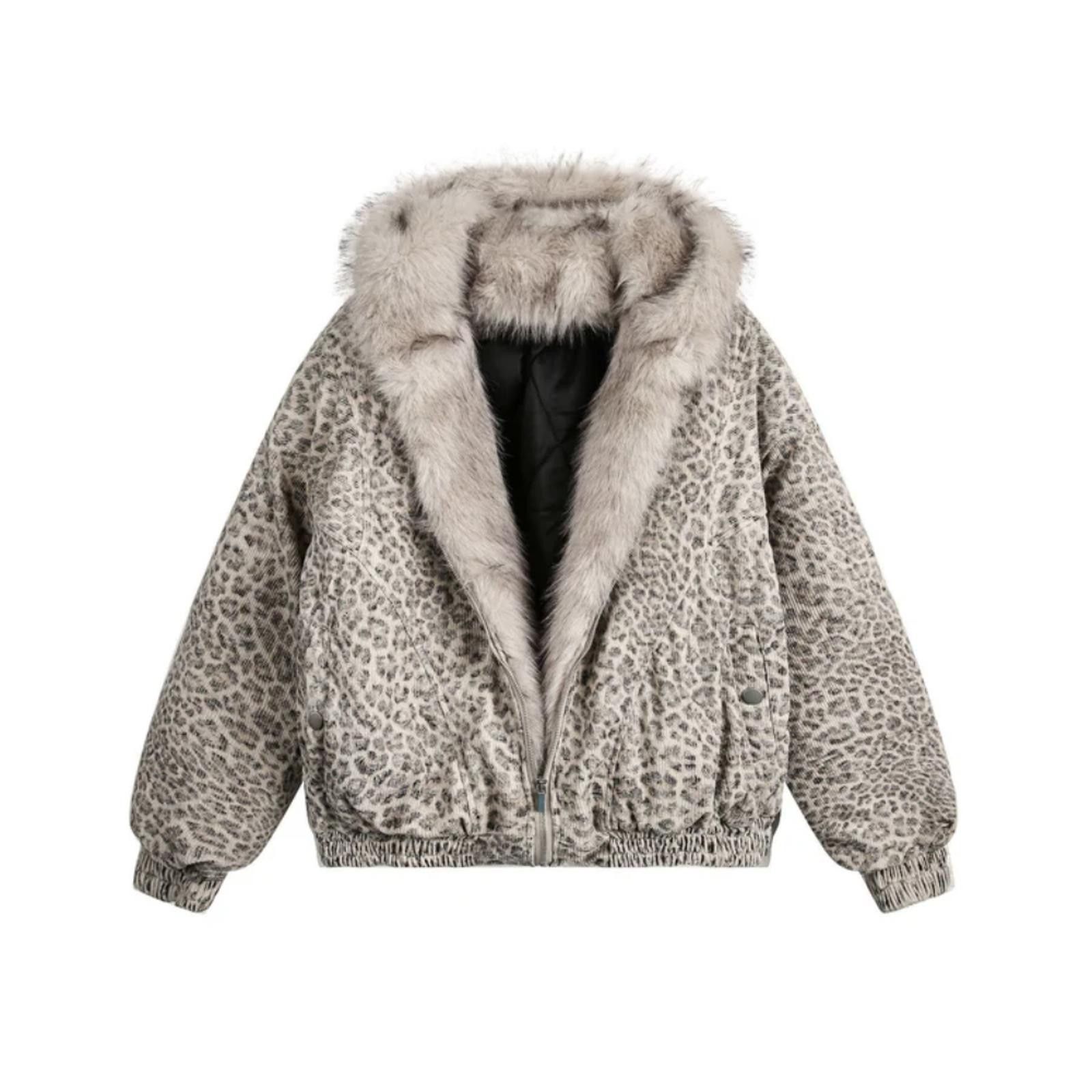 Vintage Cheetah Print Mink Fur Hooded Jacket Size US M / EU 48-50 / 2 - 1 Thumbnail