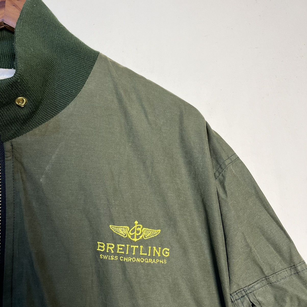 Alpha Industries Vintage Breitling Aviation Pained Waxed Bomber Jacket Size US L / EU 52-54 / 3 - 7 Thumbnail