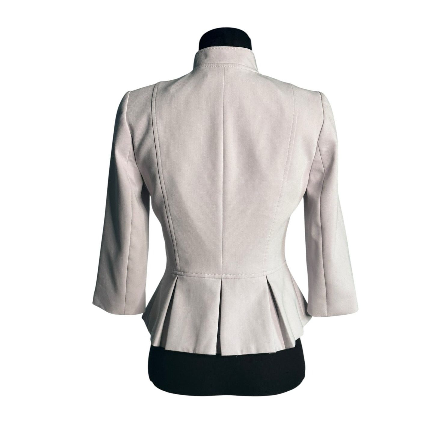 White House Black Market White House Black Market Lilac Peplum Zipper Jacket size 00P Size XXS / US 00 / IT 34 - 2 Thumbnail