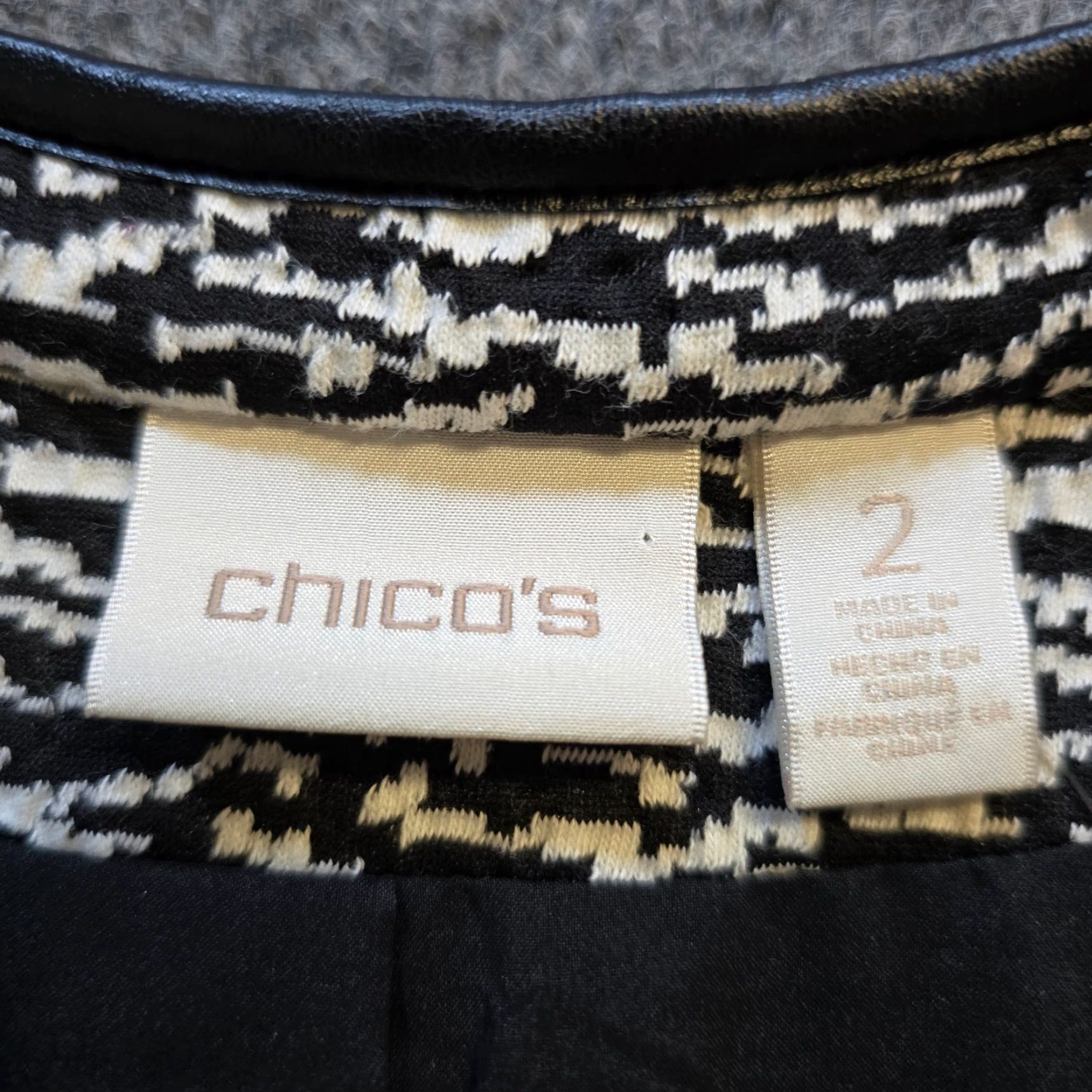 Vintage Chico's Jacket Women Large Black Knit Blazer Button 3/4 Sleeve Career Casual Size L / US 10 / IT 46 - 4 Thumbnail