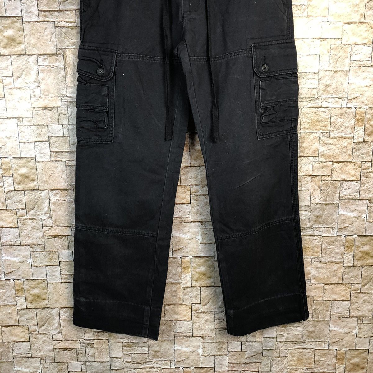 Japanese Brand Top Valu Black Cargo Multipocket Pants #A728 Size US 32 / EU 48 - 3 Thumbnail