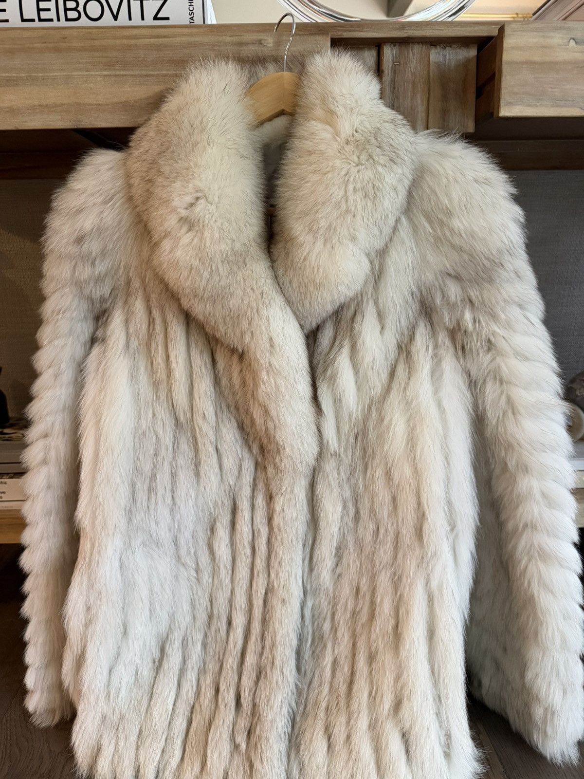 Other Elegant Saga Fox White & Gray Fur Coat – Size Small Size S / US 4 / IT 40 - 1 Thumbnail