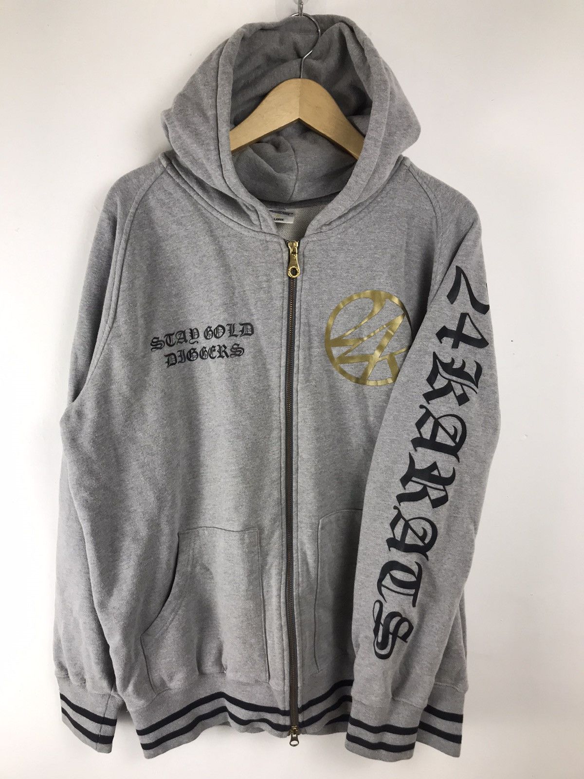 Designer × Other Gold Diggers 24 Karats Double Zipper Hoodie Size US XL / EU 56 / 4 - 4 Thumbnail