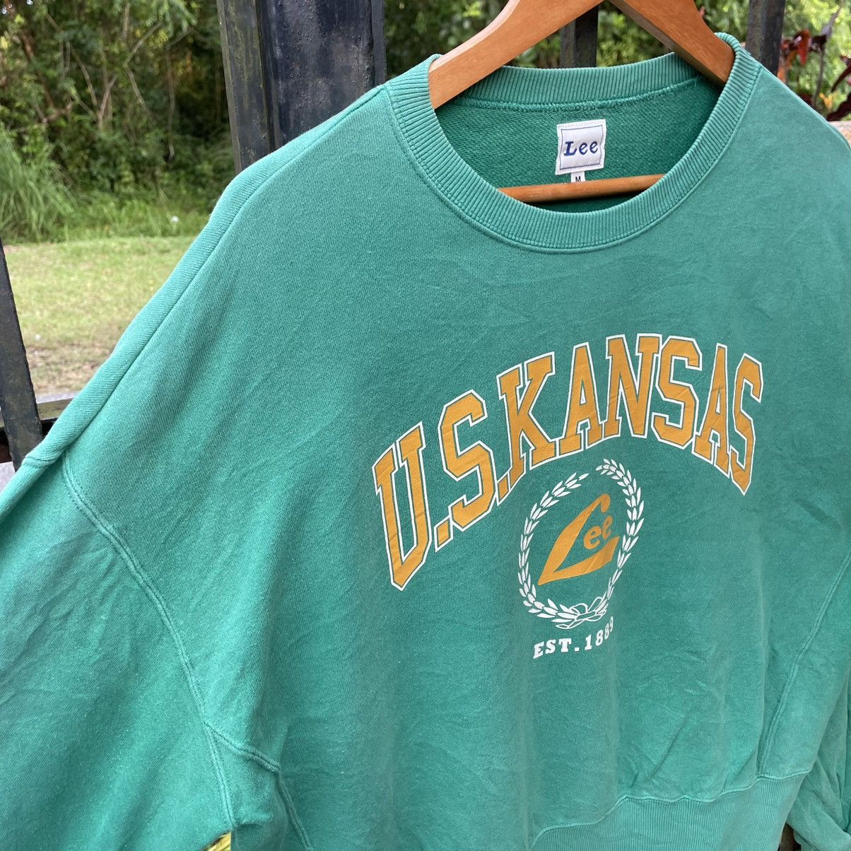 Lee 🔥Vintage 90s Lee US Kansas Big Logo Spellout Sweatshirts Size US L / EU 52-54 / 3 - 7 Thumbnail
