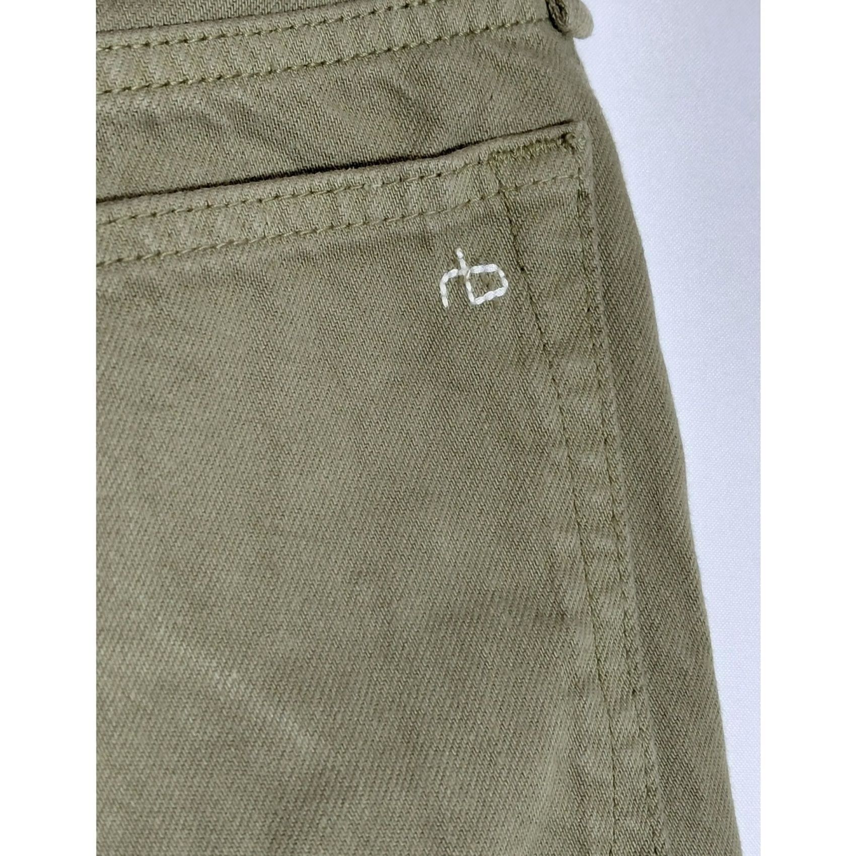 Rag & Bone rag & bone NEW YORK WDD2A51965SPLO Light Olive Cotton Shorts Regular 25 Women Casual Button Raw Hem 100% Cotton Size 42" / US 20 - 4 Thumbnail