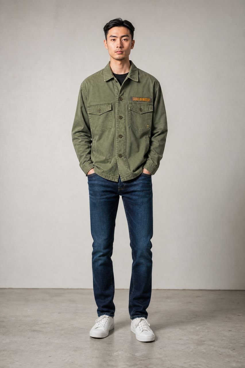 Japanese Brand BAYFLOW Military Utility Shirt Jacket Olive Green Soak In Size US L / EU 52-54 / 3 - 1 Thumbnail