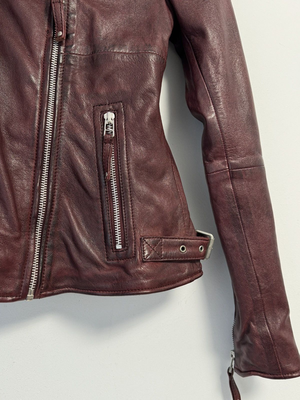 Japanese Brand × Vintage Freaky Nation Leather Biker Jacket Red Leather Women’s Size XS / US 0-2 / IT 36-38 - 9 Thumbnail