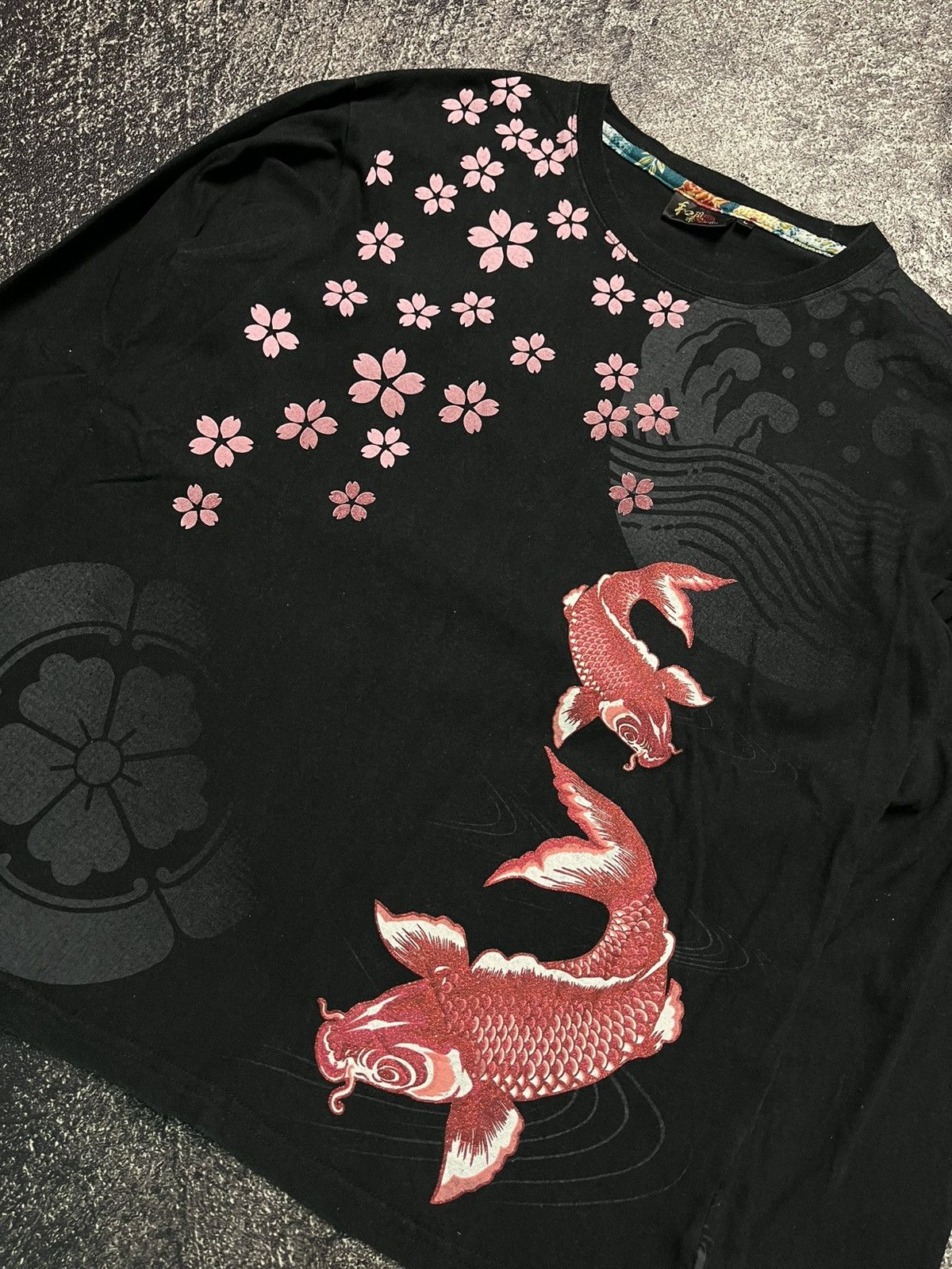 Kamakura Vintage Sukajan Koi Black LongSleeve Size US L / EU 52-54 / 3 - 4 Thumbnail