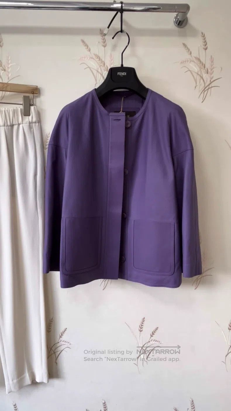 Loro Piana LORO PIANA Lavender purple top-grade lamb leather velvet b Size XS / US 0-2 / IT 36-38 - 1 Thumbnail
