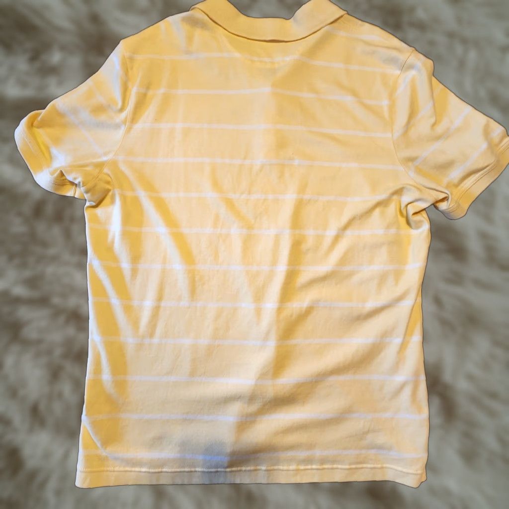 Banana Republic Banana Republic Mens Polo Shirt L Short Sleeve Yellow White Striped Collared 100% Cotton Regular Fit Polo Shirt Mens Size US L / EU 52-54 / 3 - 1 Thumbnail