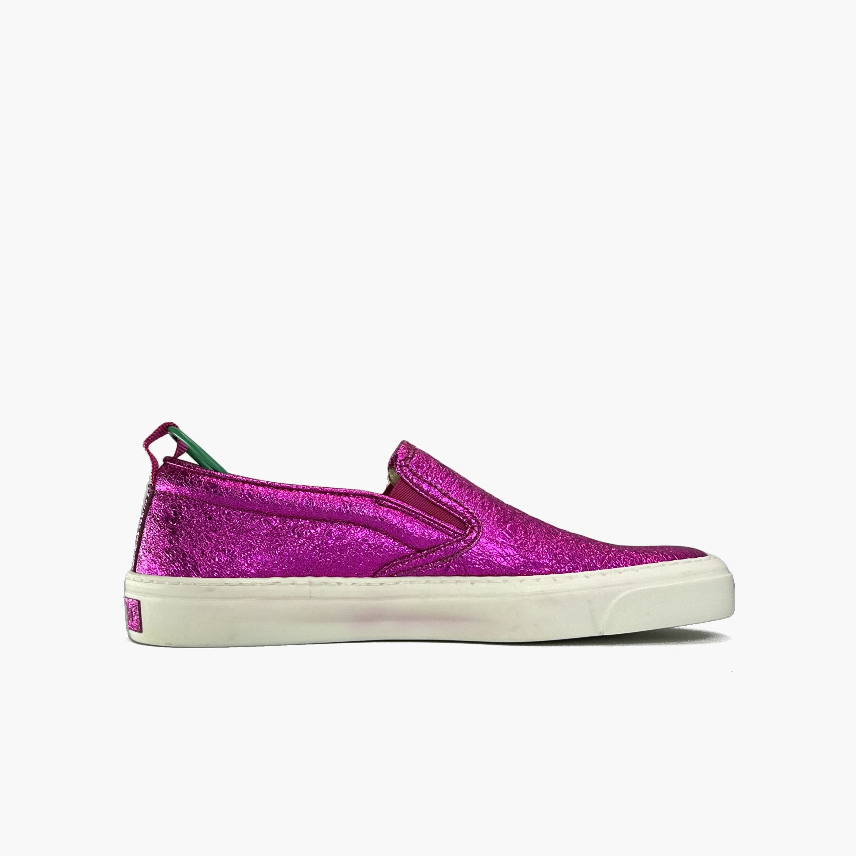 Gucci Gucci Leather Fashion SlipOn Sneakers Plum Color-2506 Size US 5.5 / EU 38 - 3 Thumbnail