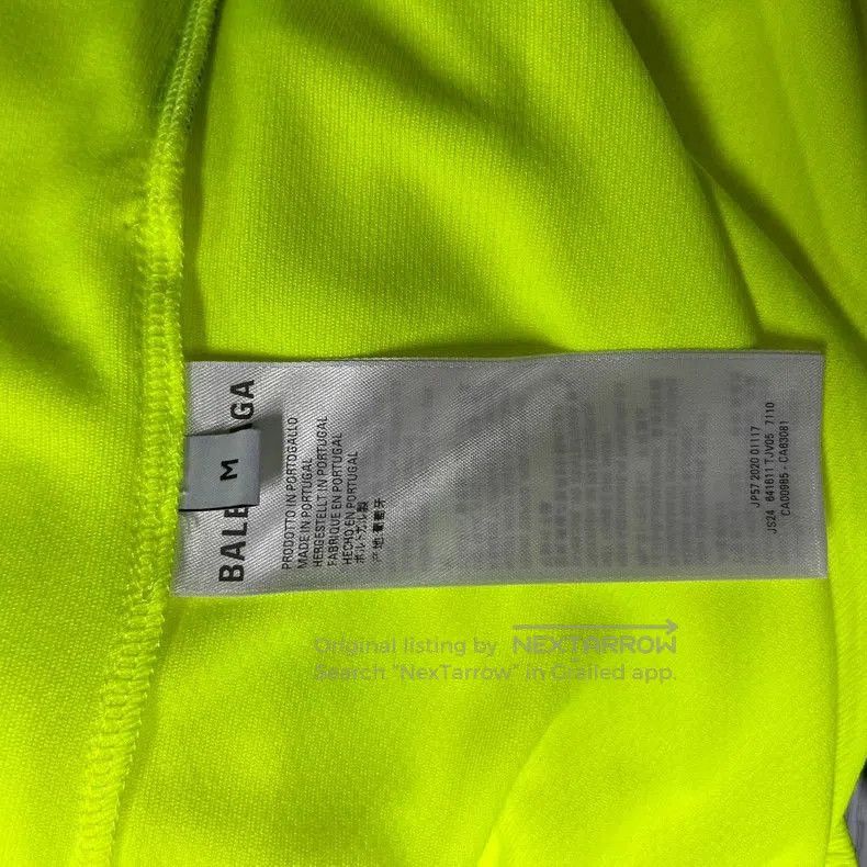 Balenciaga balenciaga's new fluorescent green embroidered football log Size US 32 / EU 48 - 5 Thumbnail
