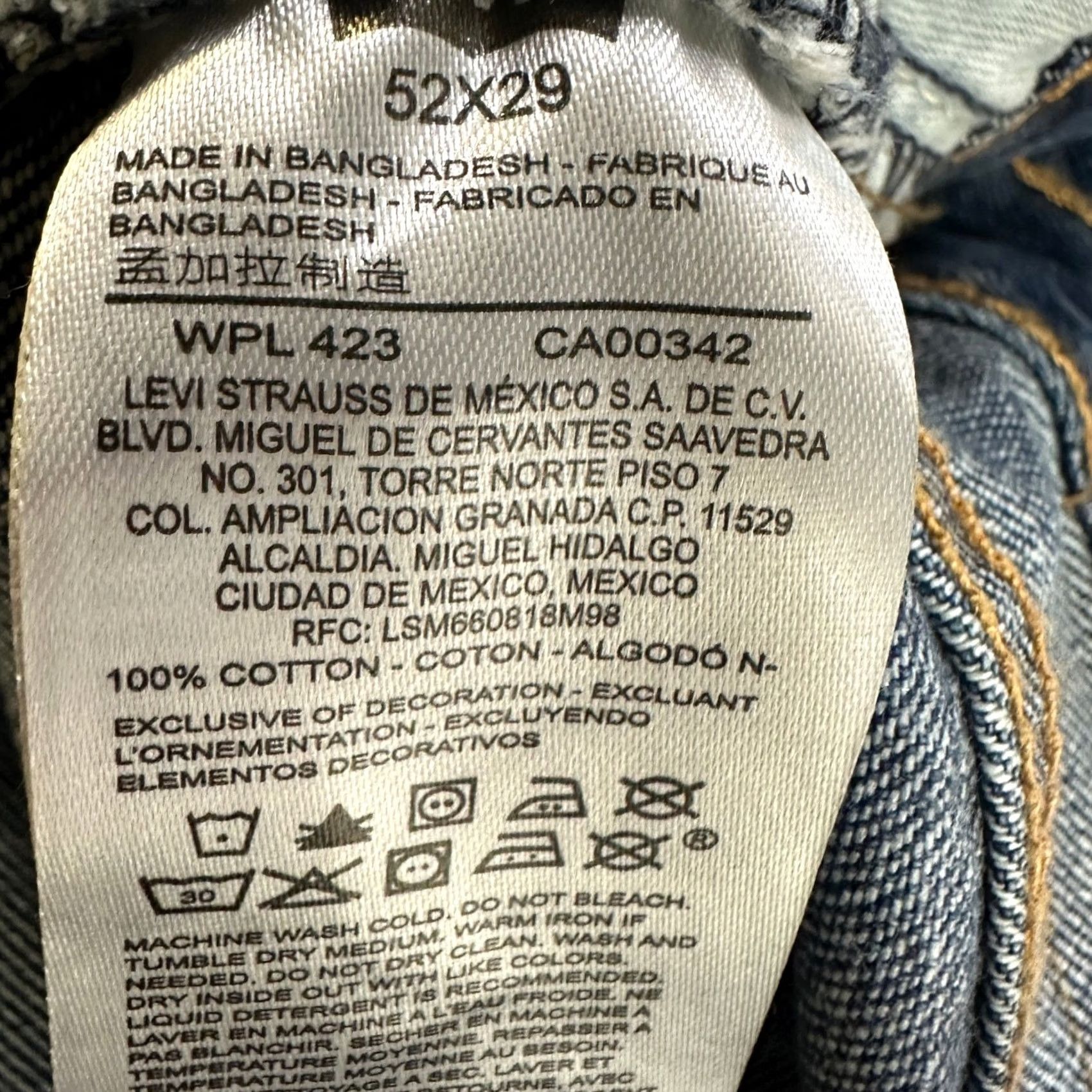 Levi's VINTAGE Levis 511 Men Straight Leg Jeans 52X29 Big Tall Blue Washed 5 Pocket Red Tab NEW Size US 36 / EU 52 - 5 Thumbnail