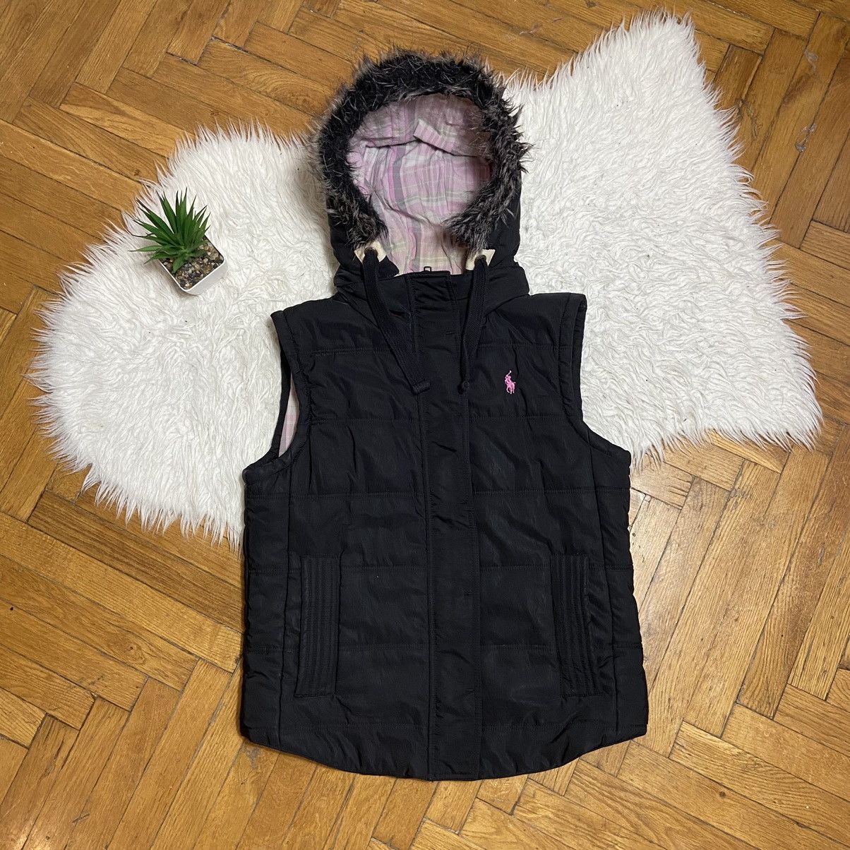 Ralph Lauren 📌 Vintage Polo Ralph Lauren Vest Fur Hooded Size XL / US 12-14 / IT 48-50 - 2 Thumbnail