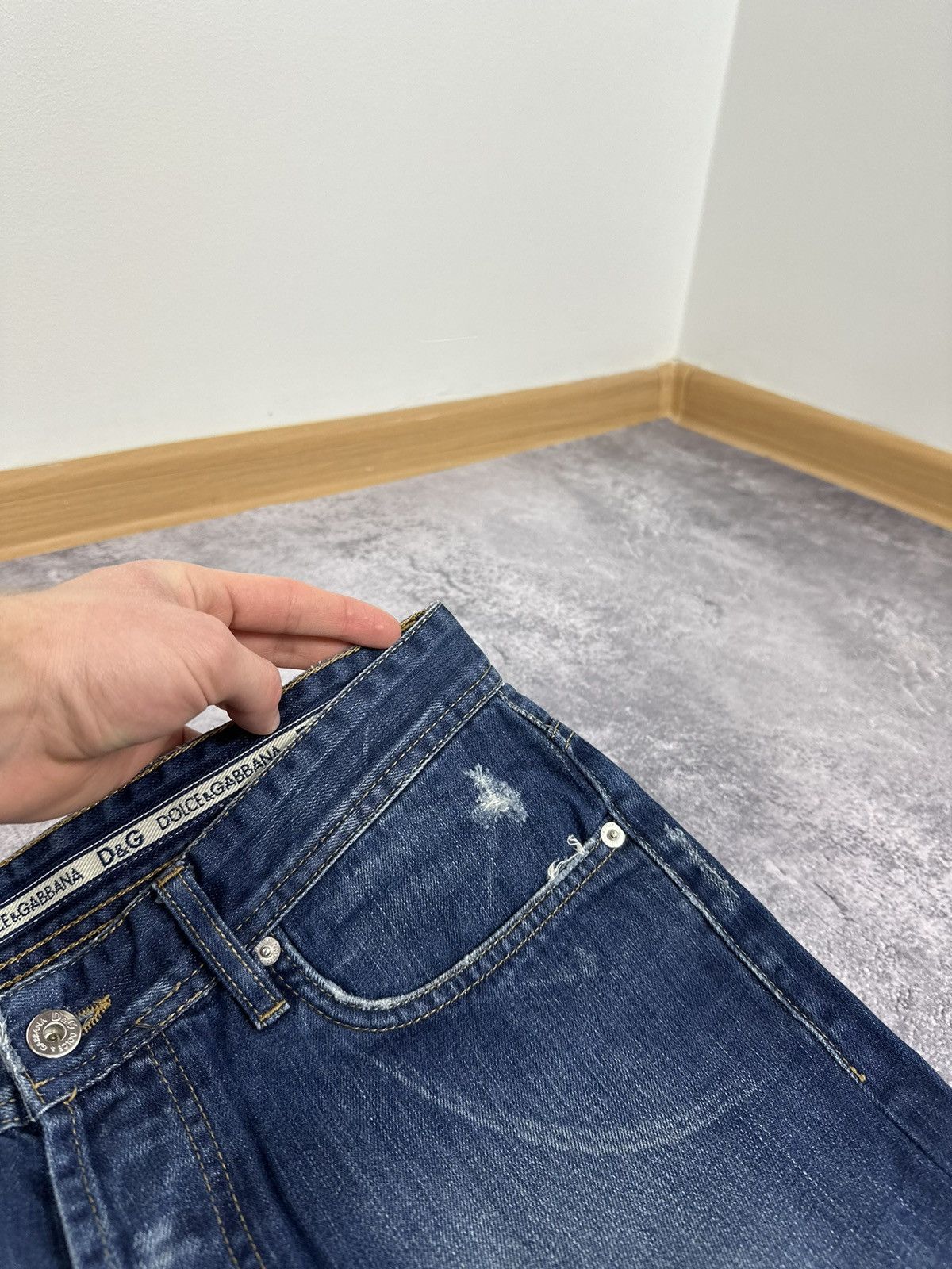 Dolce & Gabbana Vintage Dolce & Gabbana Logo Stone Washed Designer Jeans Size US 34 / EU 50 - 12 Thumbnail