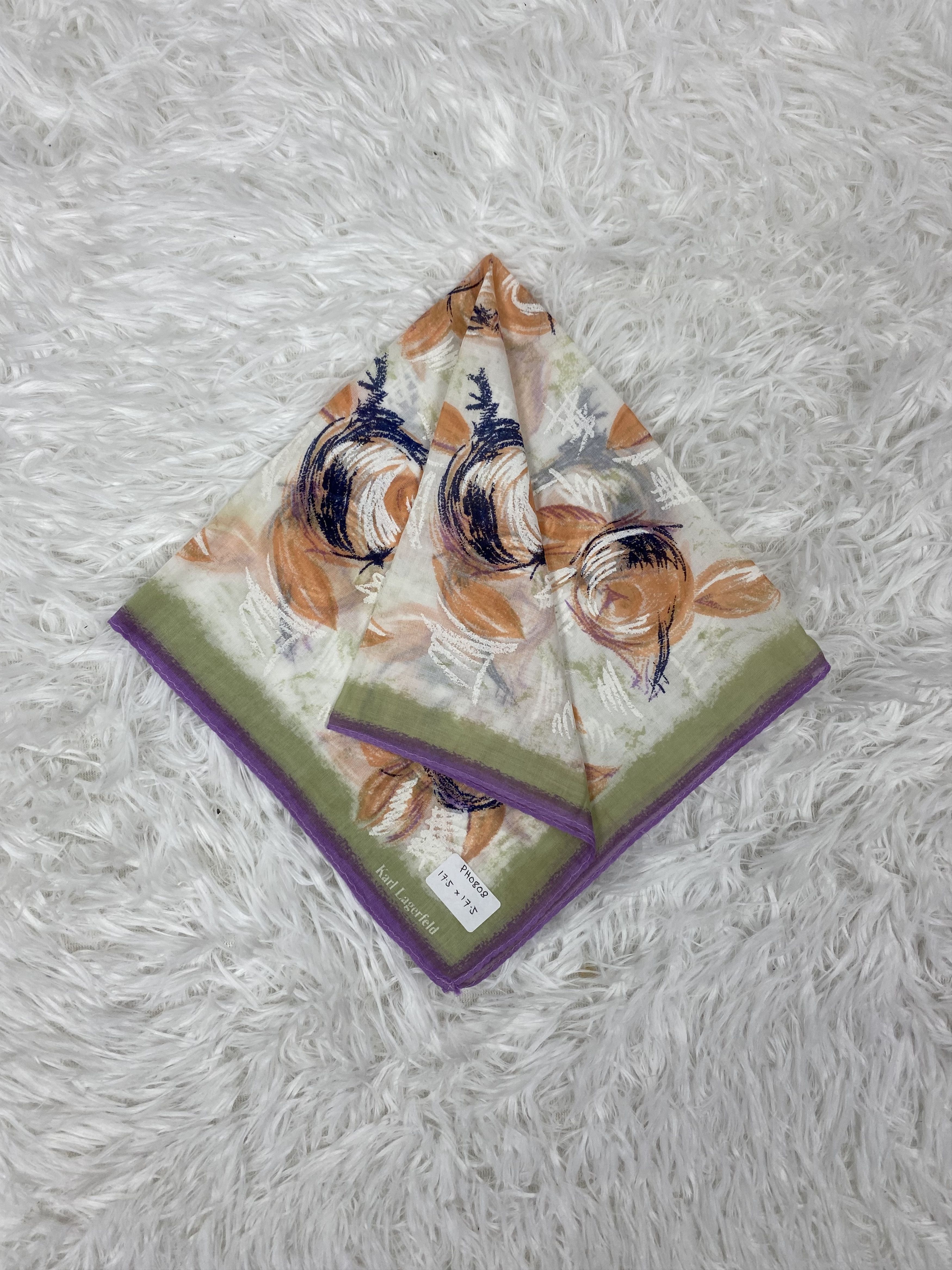 Karl Lagerfeld × Vintage Vintage Karl Lagerfeld Handkerchief Neckerchief PH0808 Size ONE SIZE - 1 Thumbnail