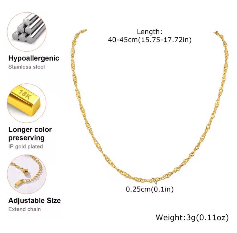 Other Twisted Cuban Links Chain Necklace Size ONE SIZE - 3 Thumbnail