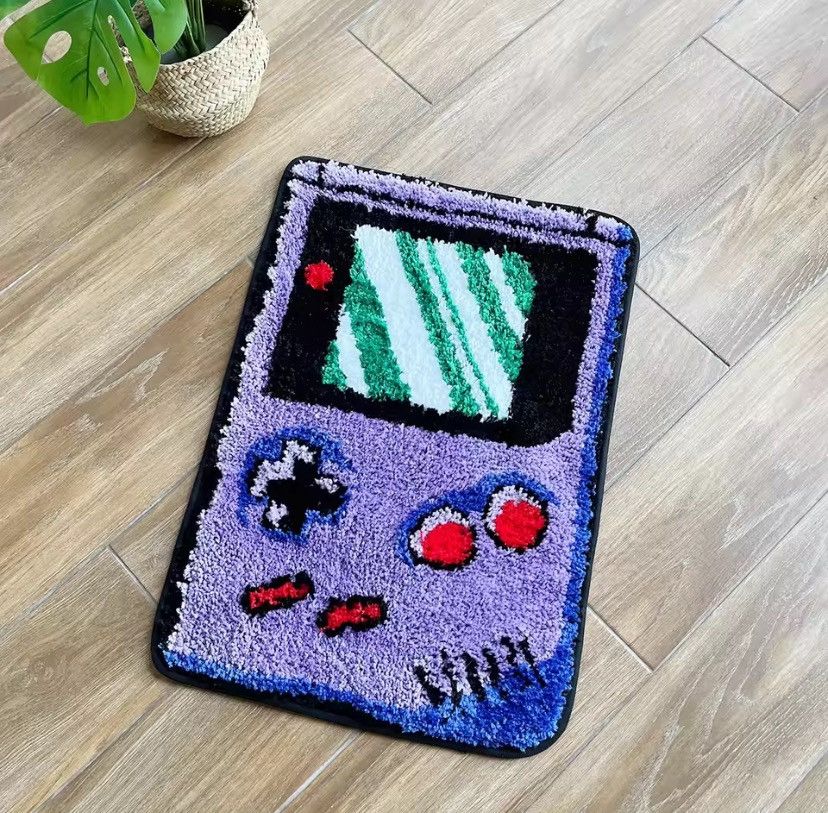 Other Purple Flocked Game Console Rug Pattern Floor Mat Size ONE SIZE - 3 Thumbnail