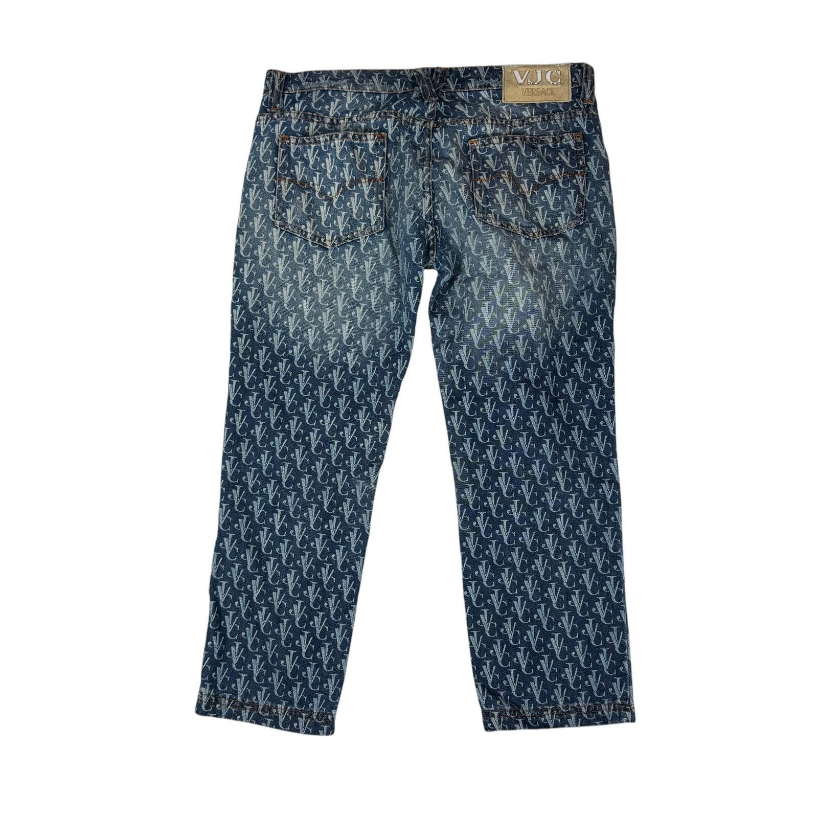 Versace Versace Jeans Couture Women's Blue Logo Monogram Capri Jeans Size 32" / US 10 / IT 46 - 7 Thumbnail
