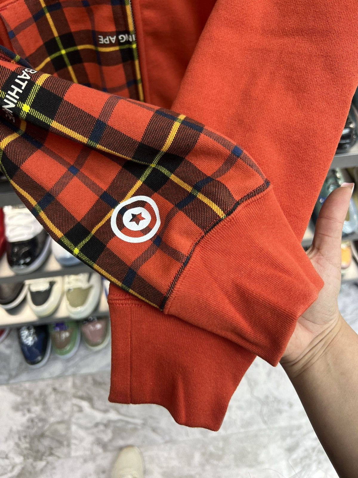 Bape Bape Red Plaid Shark FullZip Hoodie Size US M / EU 48-50 / 2 - 5 Thumbnail