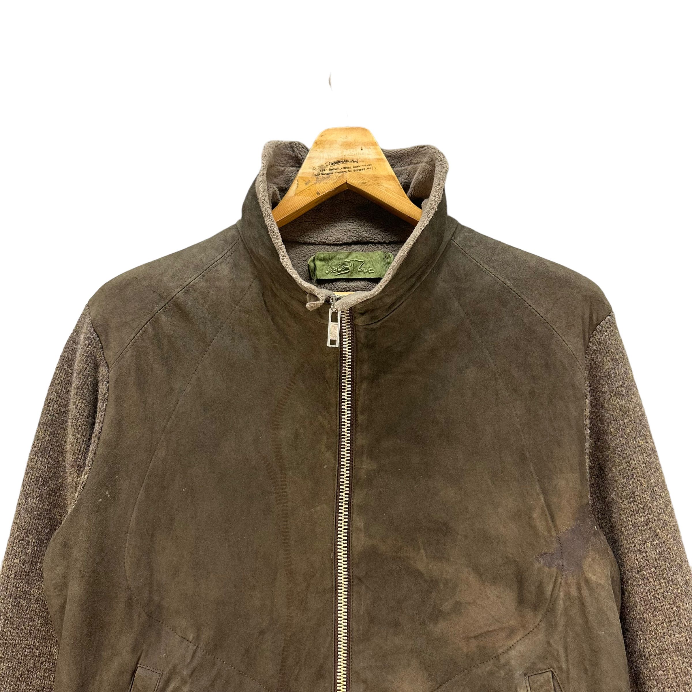 Vintage M.G. VULPINARI SUEDE LEATHER KNIT SLEEVE JACKET #8176-208 Size US M / EU 48-50 / 2 - 2 Thumbnail