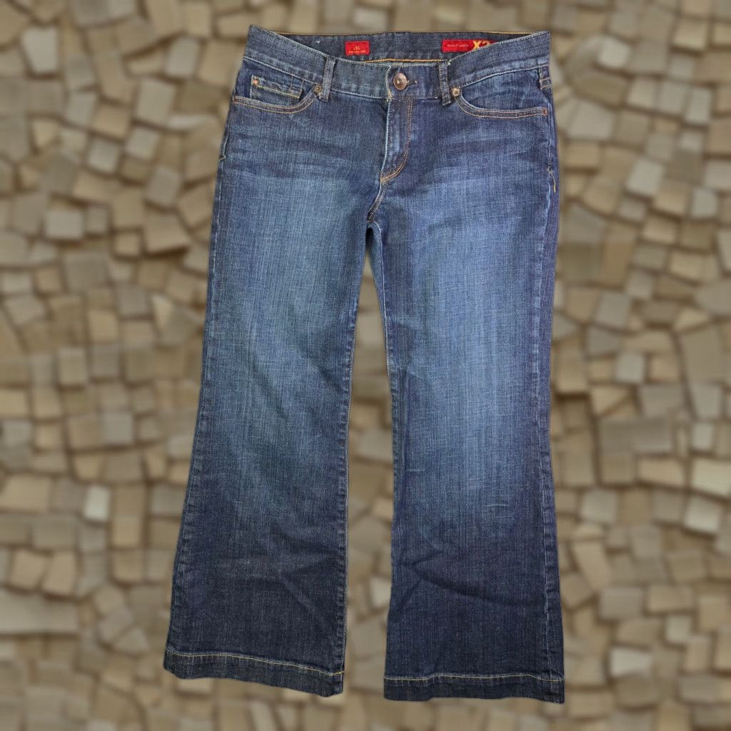 Denime X2 Jeans Eva Full Leg Womens Size 8S 31x28 Measured Blue Denim Jeans - Regular, Mid Rise, Zip, Denim, 8S, 31 Inseam, 28 Inseam, Distressed: No Size 30" / US 8 / IT 44 - 1 Thumbnail