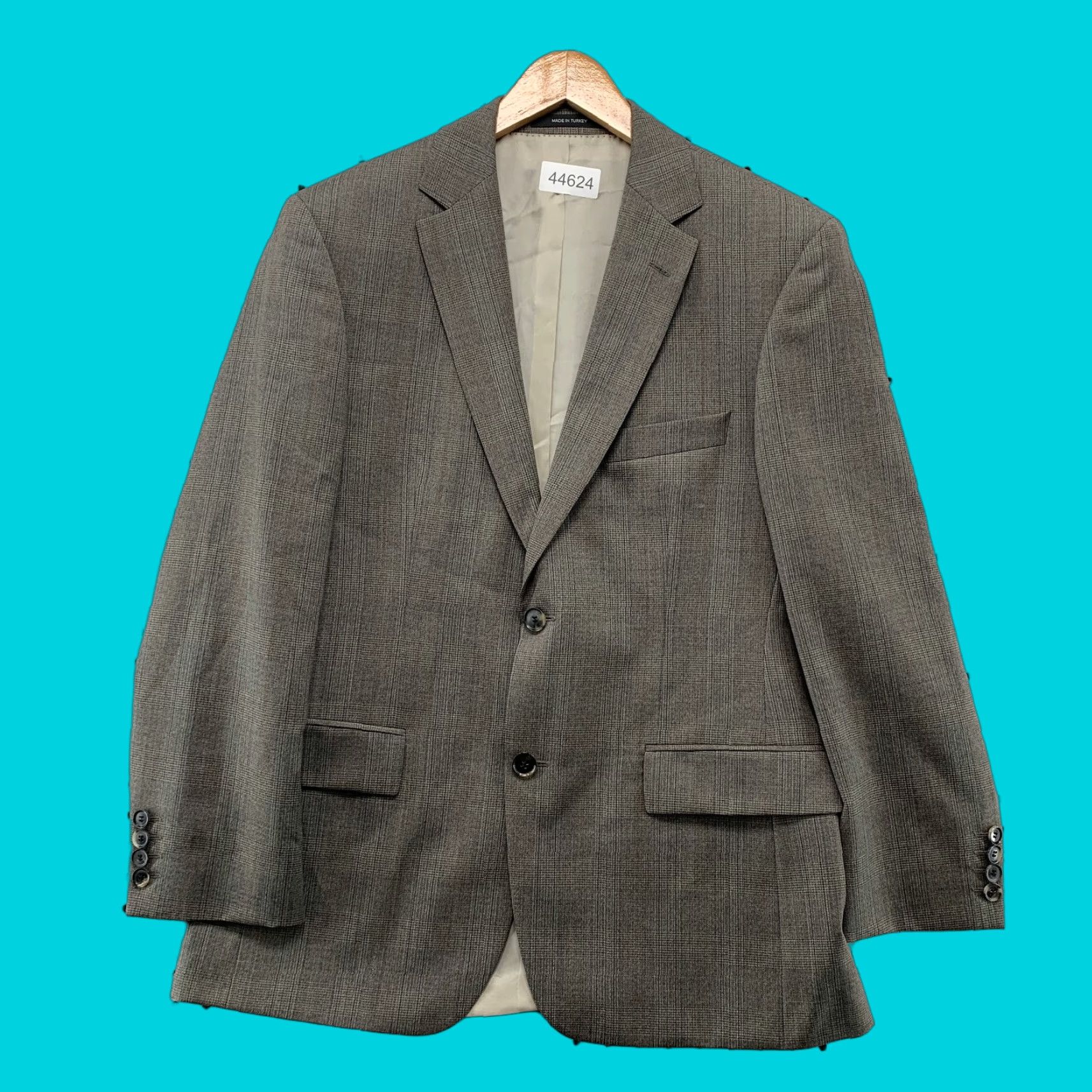 Hugo Boss HUGO BOSS BOSS Wool Blazer Mens Size 38S 38 2 Button Gray Glen Plaid Business Size 38R - 1 Thumbnail