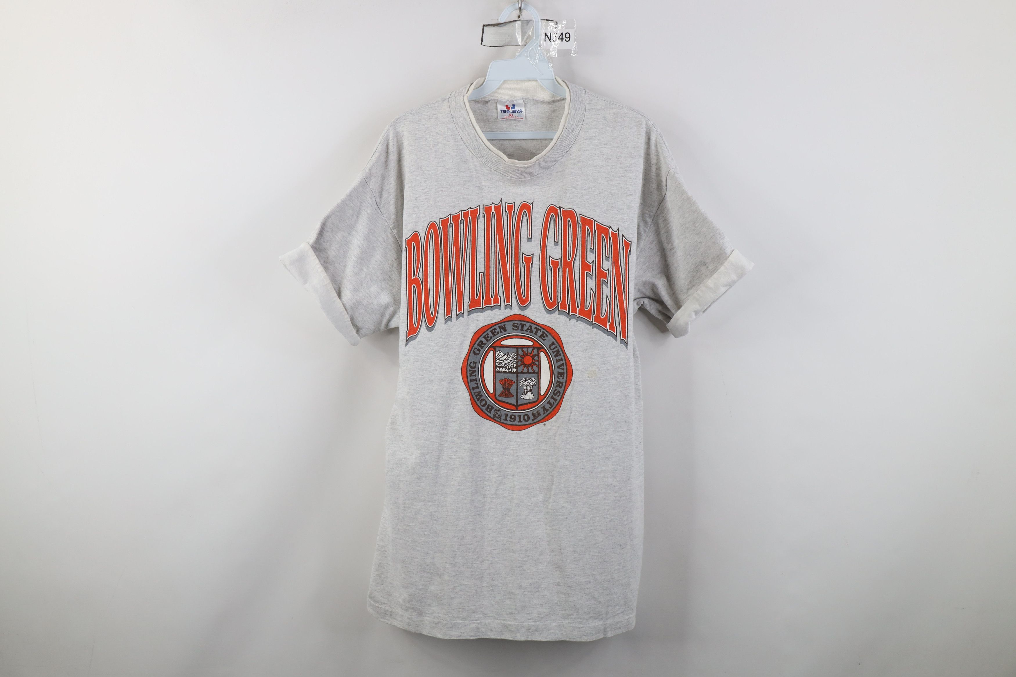Vintage Vintage 90s Bowling Green State University T-Shirt Gray USA Size US XL / EU 56 / 4 - 1 Thumbnail