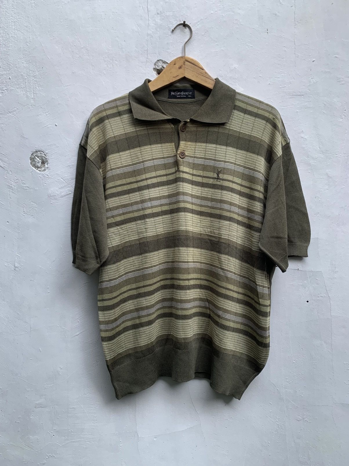 Yves Saint Laurent Vintage yves saint laurent pour homme knit polo shirt Size US L / EU 52-54 / 3 - 1 Thumbnail