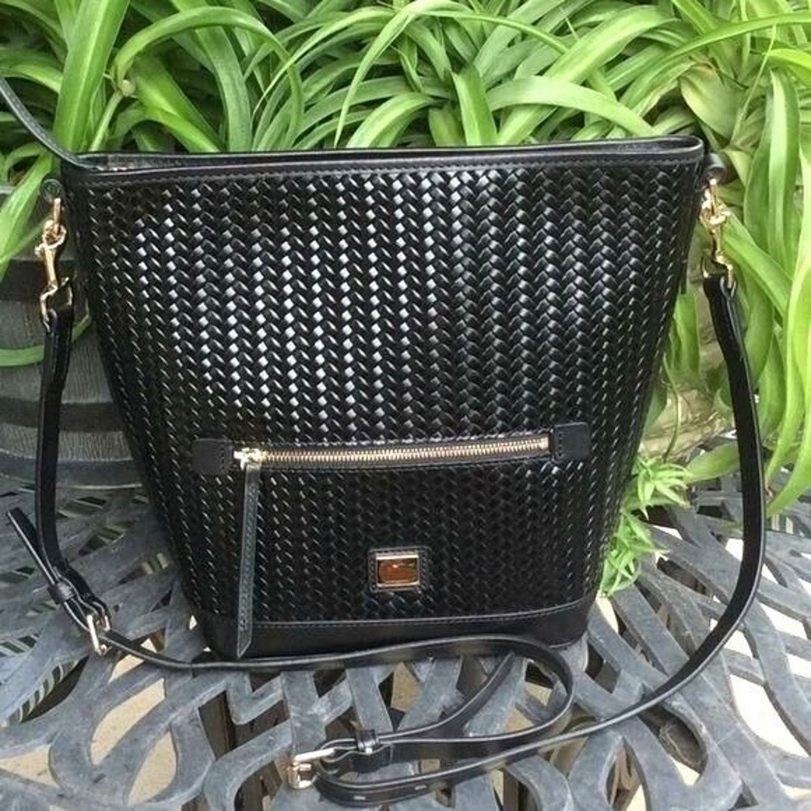 Dooney & Bourke Dooney & Bourke Womens Woven Black Leather Shoulder bag Size ONE SIZE - 1 Thumbnail