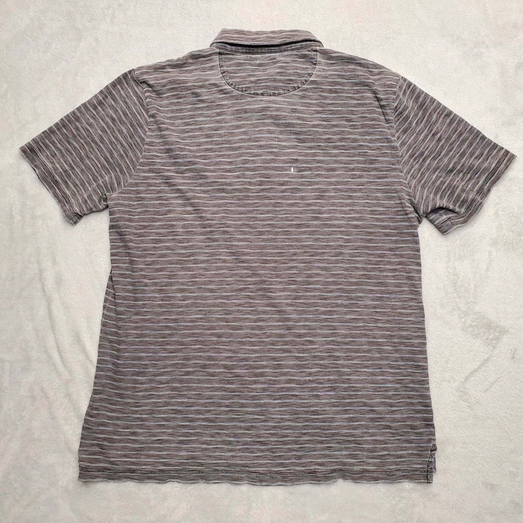 Faherty Faherty Shirt Mens L Gray Blue Striped Polo 100% Cotton Casual Size US L / EU 52-54 / 3 - 7 Thumbnail